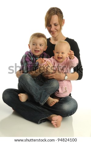 Picture of happy mother and her kids