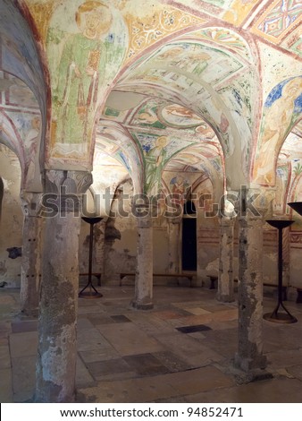 Painted ceiling - Aquileia crypt, Italy