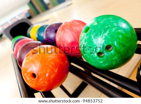 Colorful bawling ball waiting to be chosen
