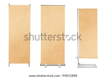 Set of banner stand display with Brown paper background ready for use