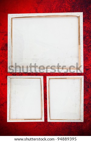 Picture frame on red paint wall