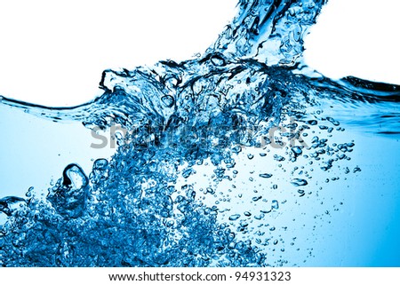 closeup of bubbles in blue water