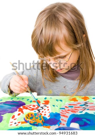 child draws