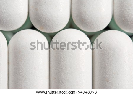 top view of the white pills