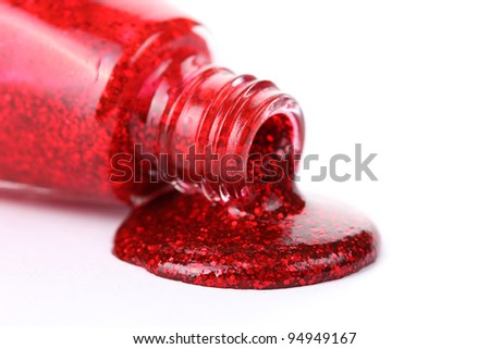 red nail polish isolated on white