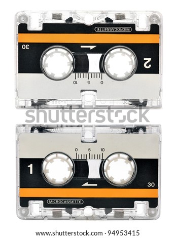 Microcassette isolated on white