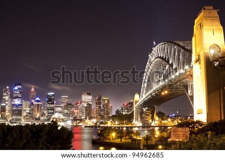 Sydney Bridge and the harbor view
