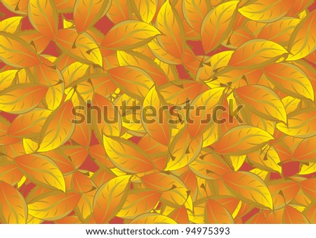 orange vector leaves. Eco background.