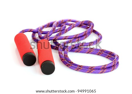skipping rope isolated on white Royalty-Free Stock Photo #94991065