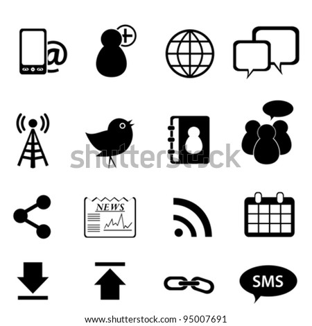 Social network and media icon set