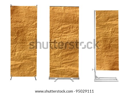 Set of banner advertising display with Brown paper background ready for use