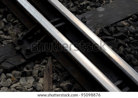 Closeup of an old railway junction