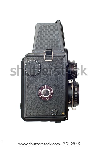 Old soviet medium format camera isolated