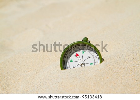 compass on the sand
