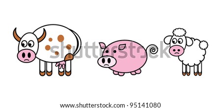 farm animals vector Royalty-Free Stock Photo #95141080