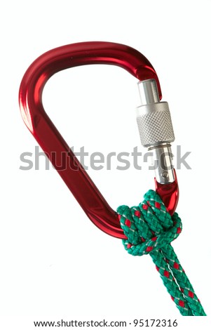 Climbing gear, isolated over white background