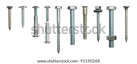 Screws collection isolated on white background