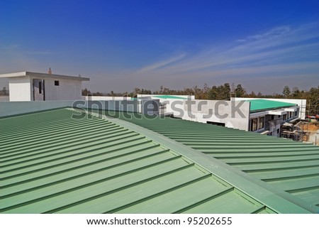 Metalsheet taper type or Boltless system. Install in Chiangmai Thailand Royalty-Free Stock Photo #95202655