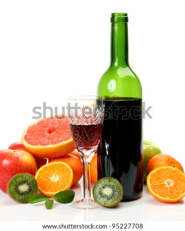 Fresh fruit and wine