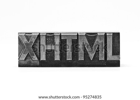 lead letter word xhtml on white background