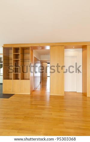 beautiful apartment, interior hardwood floors, hall