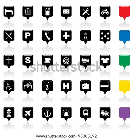 Vector illustration of city map icons,