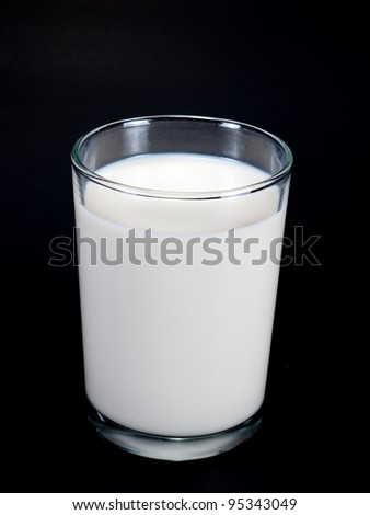 Milk in a glass.