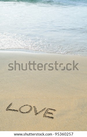 LOVE on beach