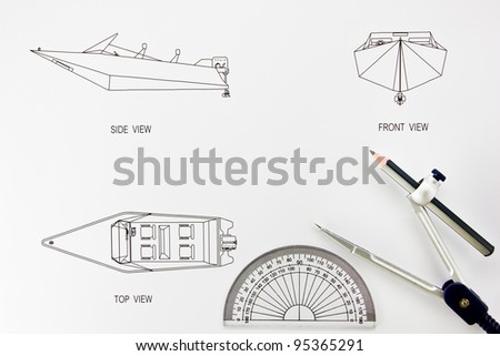 Design drawing speed boat.