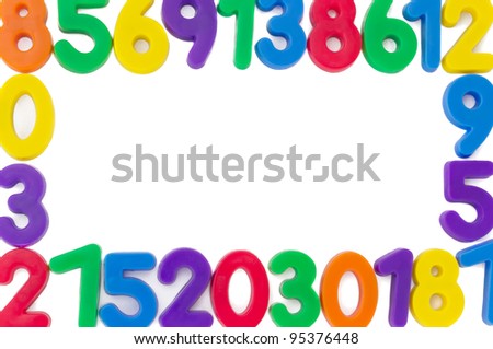 Assorted Numbers, isolated on white background.