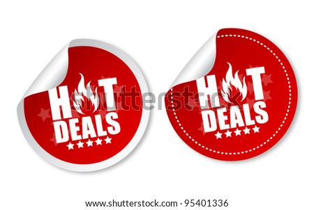 Hot deals stickers Royalty-Free Stock Photo #95401336