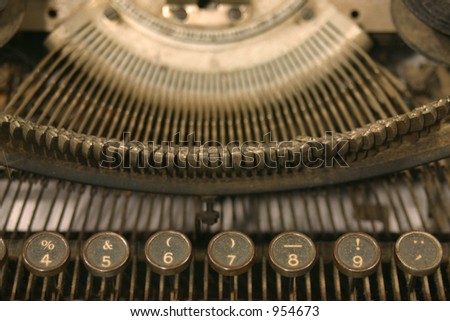 Old typewriter close up