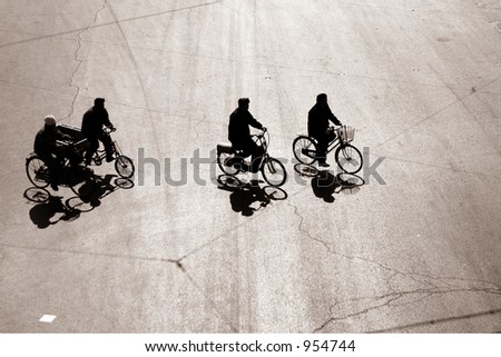 biking  on a street in bejing china
