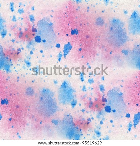 Seamless Pink with Blue Watercolor