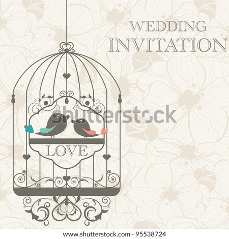 Vector pattern for wedding invitation Royalty-Free Stock Photo #95538724