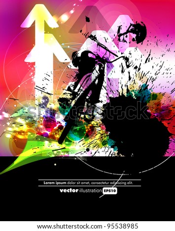 Vector of BMX cyclist
