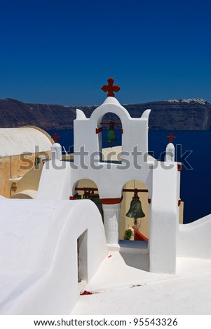 Magic white and blue landscape Santorini   island , Greece