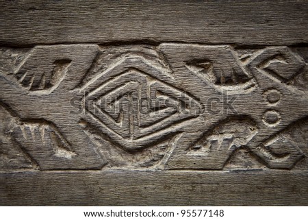 wood background with carving