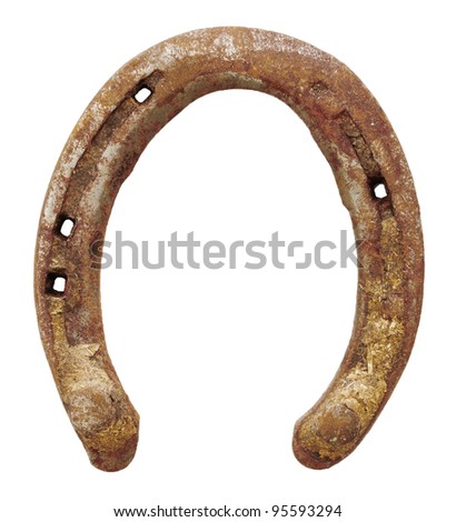 old horseshoe isolated on white background