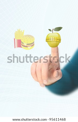  deciding between hamburger or an apple