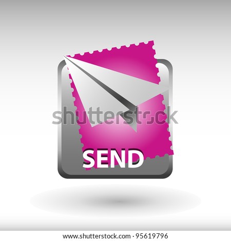 send now button, mail message icon and button