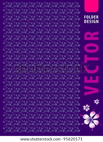 Vector folder design on floral background with your text
