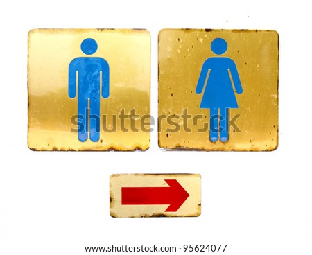 Toilet logo with white wall background