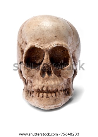 skull on white background, beware of death