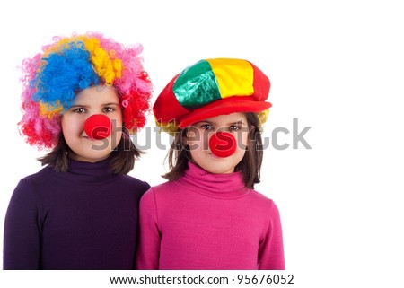 closeup image of the cute little clowns