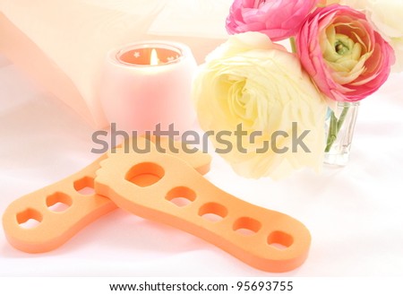Beauty Ranunculus and pad for foot massage image