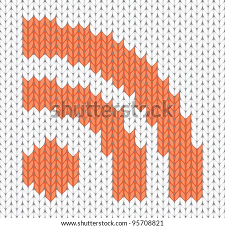 knitted RSS Icon. EPS 8 vector illustration.