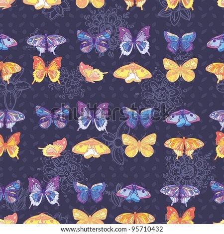 Butterflies floral pattern