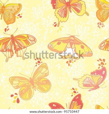 Butterflies floral pattern