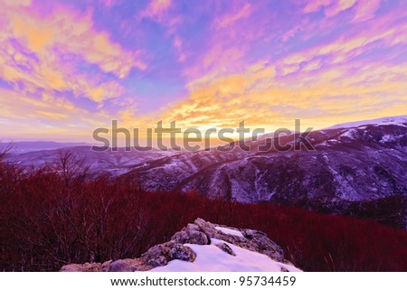sunset in mountain